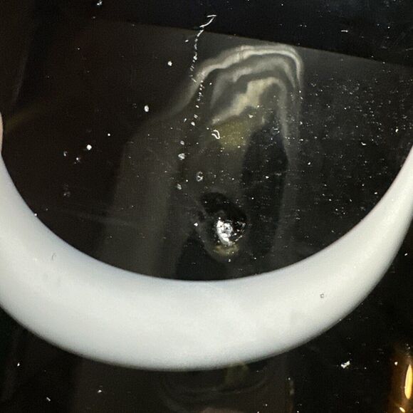 Vase Glass Hand Blown Black White Yellow Small 4.5” Candle Holder - Picture 10 of 15